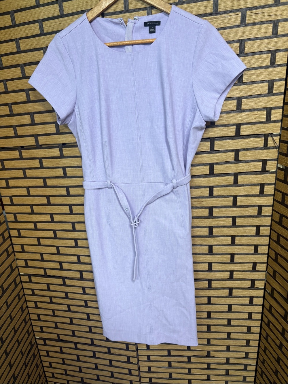 Ann Taylor Lavender belted dress size 10